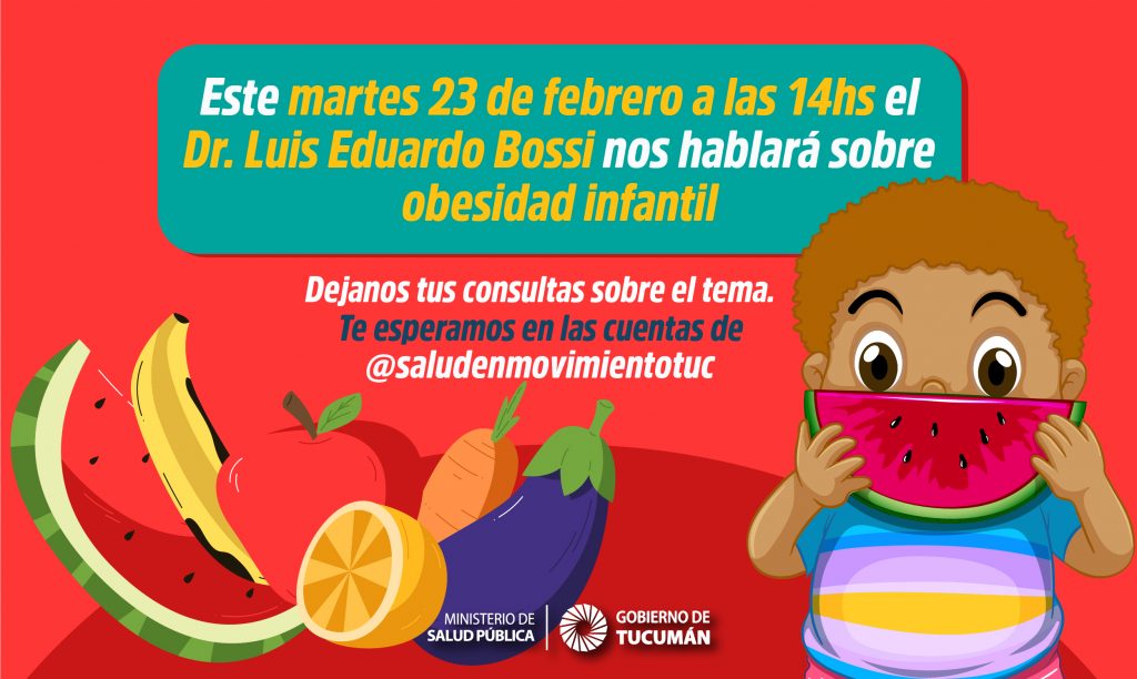 Se hablará sobre Obesidad Infantil en el marco de las Charlas Alimentarias  para la Comunidad – Ministerio de Salud Pública de Tucumán