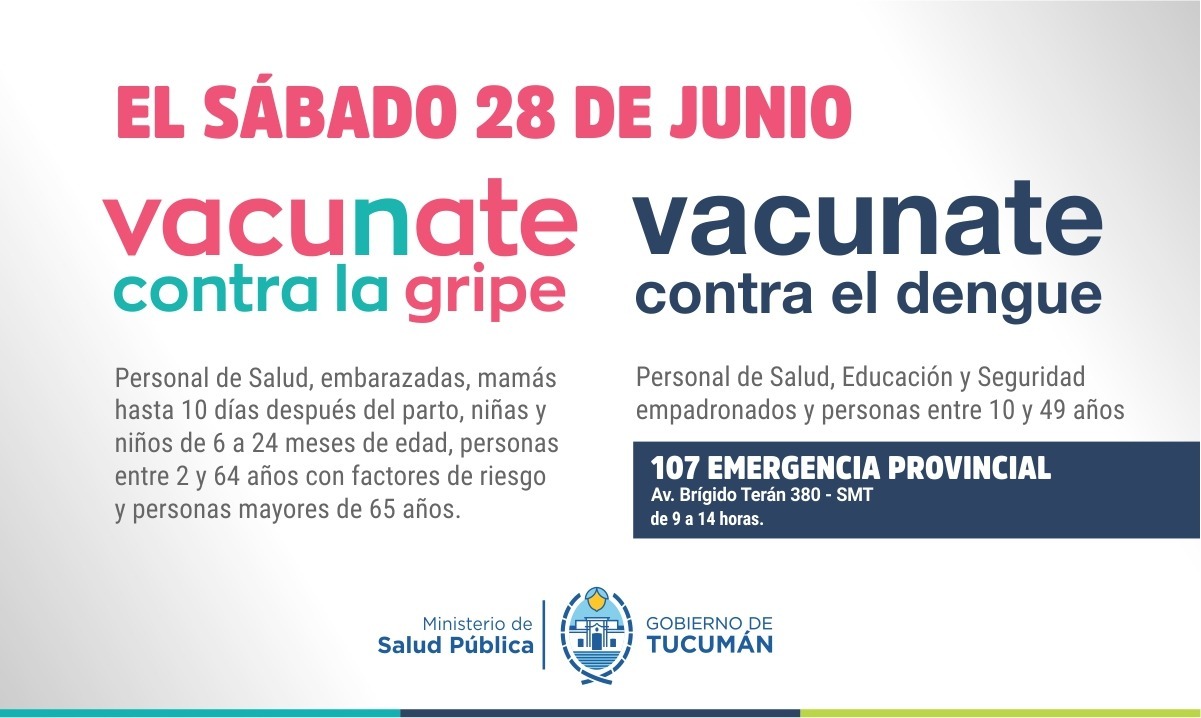 Dónde podés vacunarte hoy contra la gripe y el dengue en Tucumán
