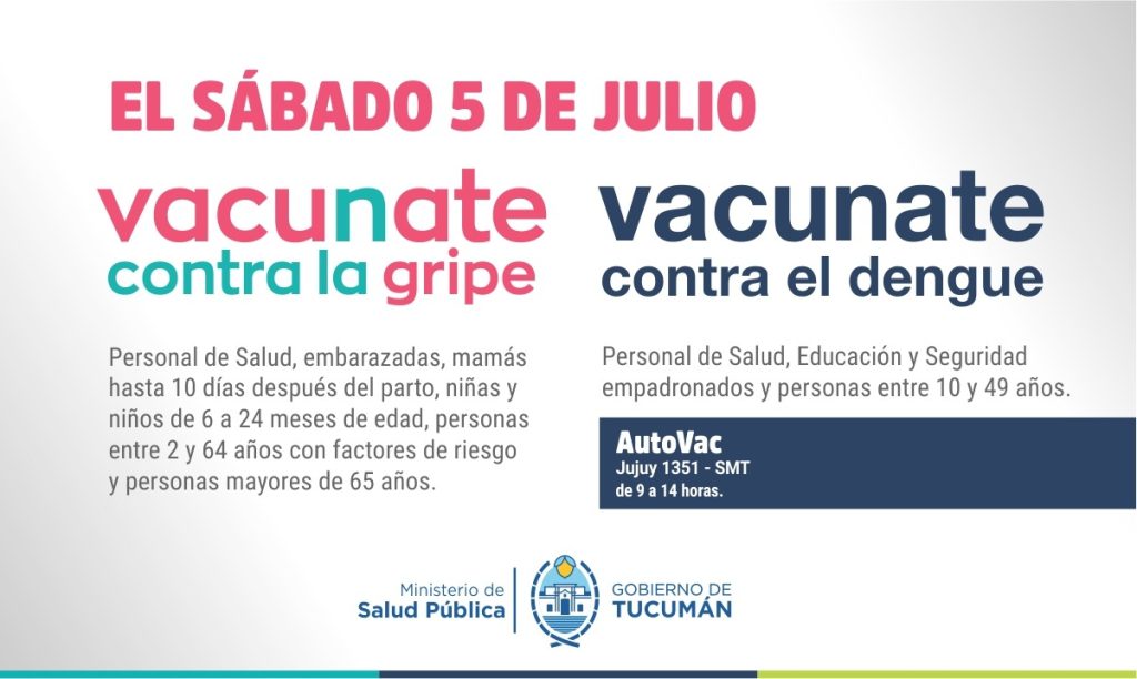 Vacunación Antigripal y contra el dengue en el Autovac de calle Jujuy