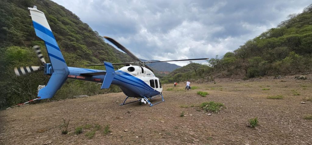 El helicóptero sanitario de la provincia trasladó a un paciente de Las Arquitas