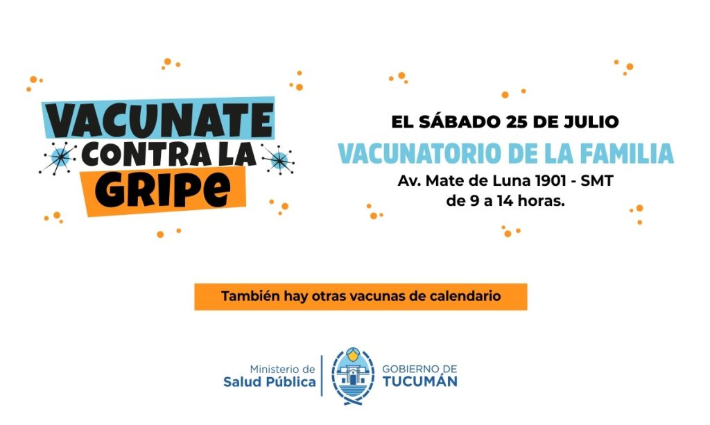 Nueva jornada de vacunación contra la Gripe, este sábado en el Vacunatorio de la Familia