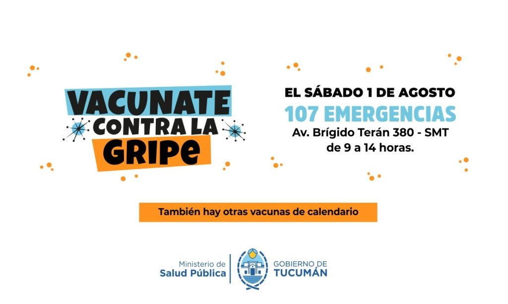 Nueva jornada de vacunación contra la Gripe, este sábado en la dirección de Emergencias 107, para toda la población